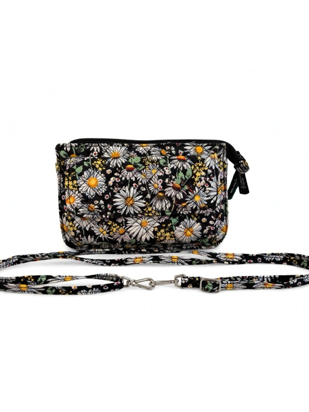 Vera Bradley Black Daisy Print Crossbody Bag